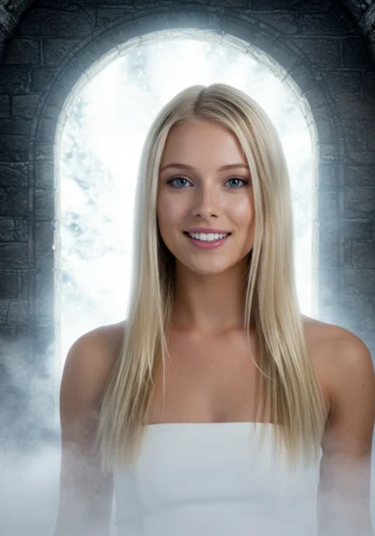 Woman standing infront of hidden portal for 8secure8 students